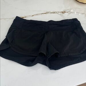lululemon athletica Black Athletic Running Shorts